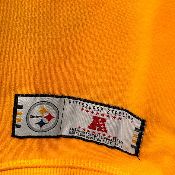 Pittsburg Steelers Mens Hoodie NFL Pro Line yellow/black  Long Sleeve Pullover M - Picture 7 of 7
